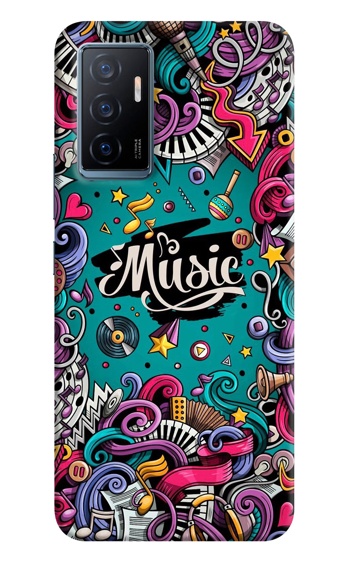Music Graffiti Vivo Y75 Back Cover