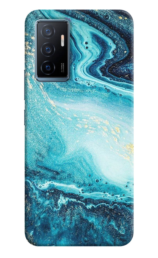 Blue Glitter Marble Vivo Y75 Back Cover