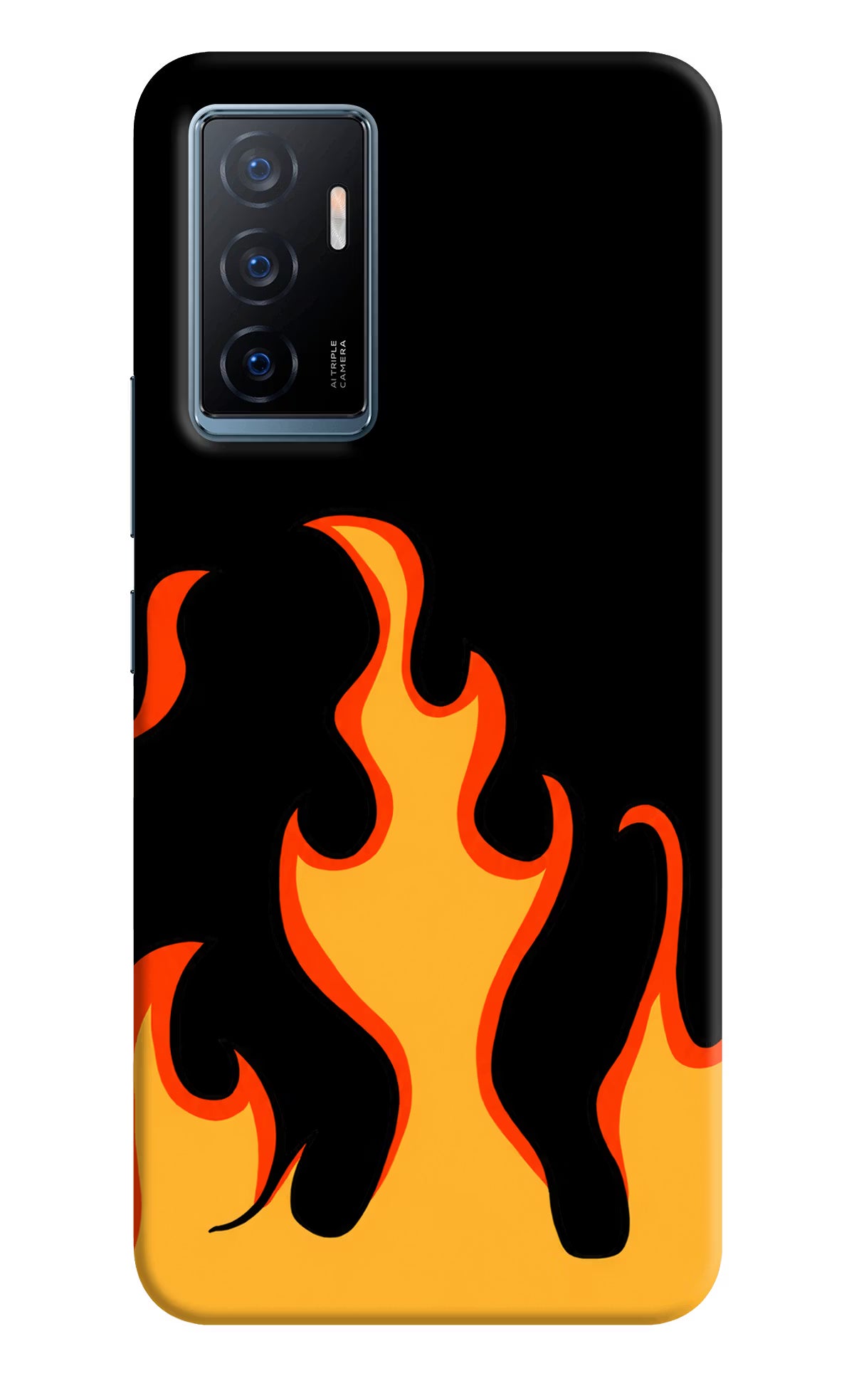 Fired Up – Black Vivo Y75 Hard Case Back Cover by Casekaro