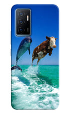 Dolphin vs Cow Vivo Y75 Hard Case Back Cover by Casekaro