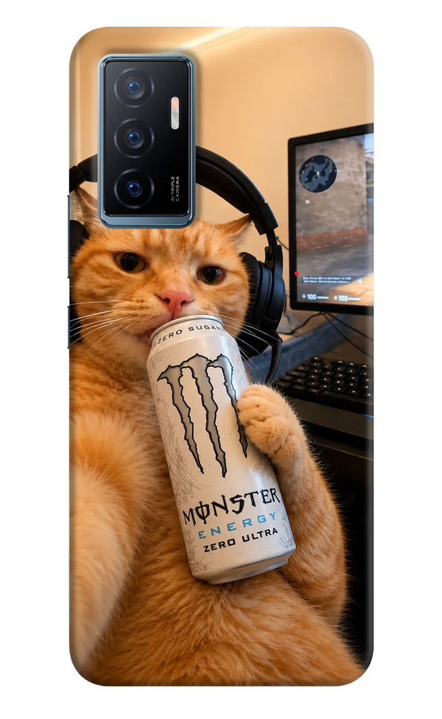 Gamer Cat Energy Vivo Y75 Hard Case Back Cover by Casekaro