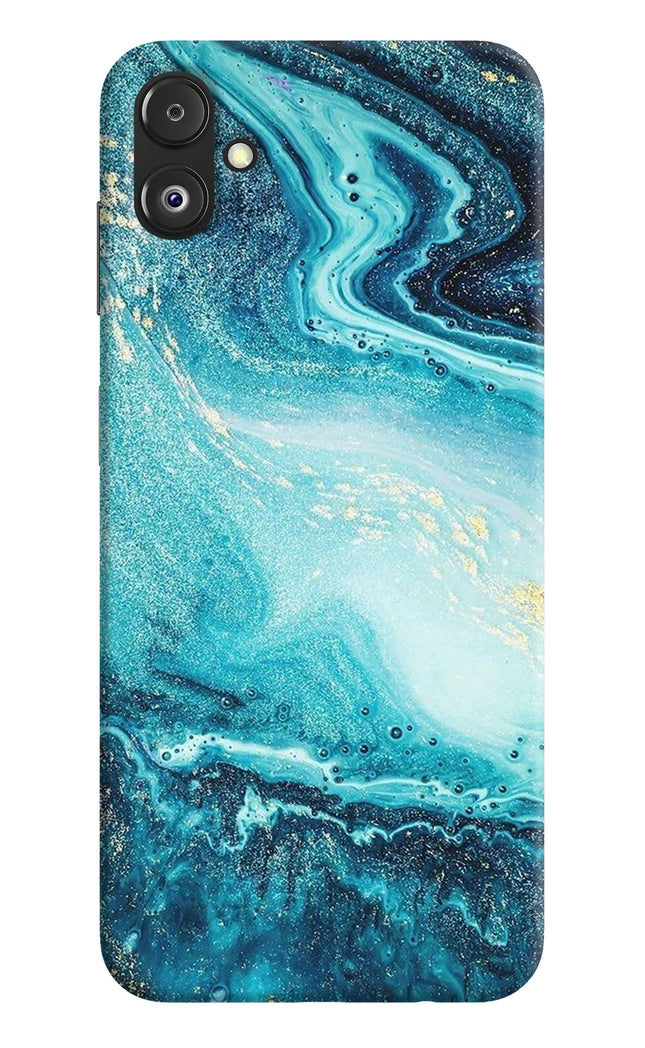 Blue Glitter Marble Samsung F14 5G Hard Case Back Cover by Casekaro