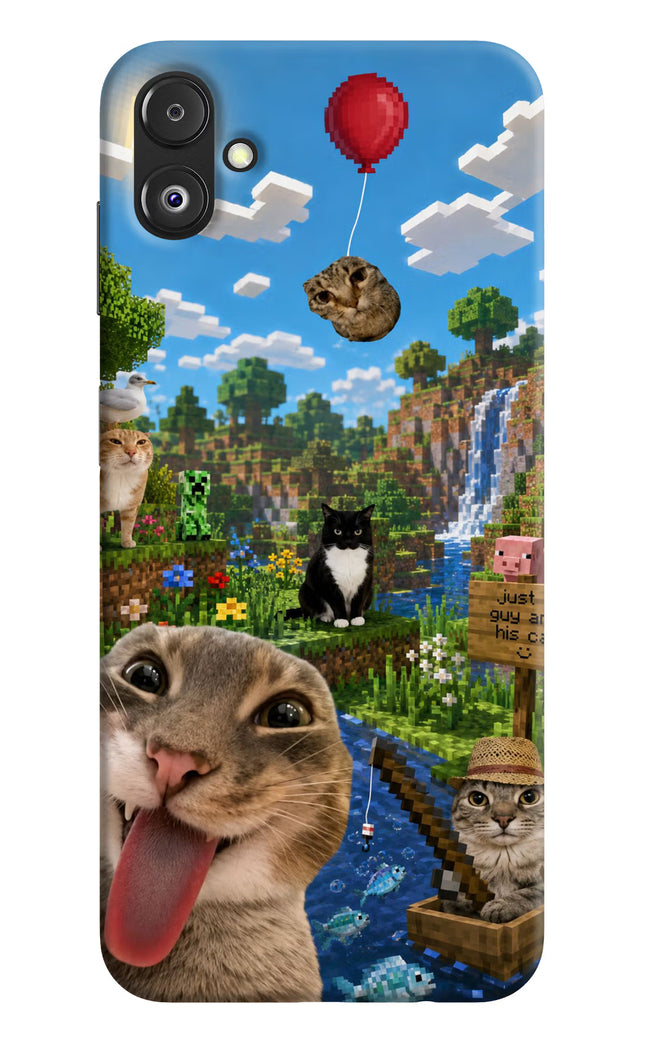 Minecraft Cat Chaos Samsung F14 5G Hard Case Back Cover by Casekaro