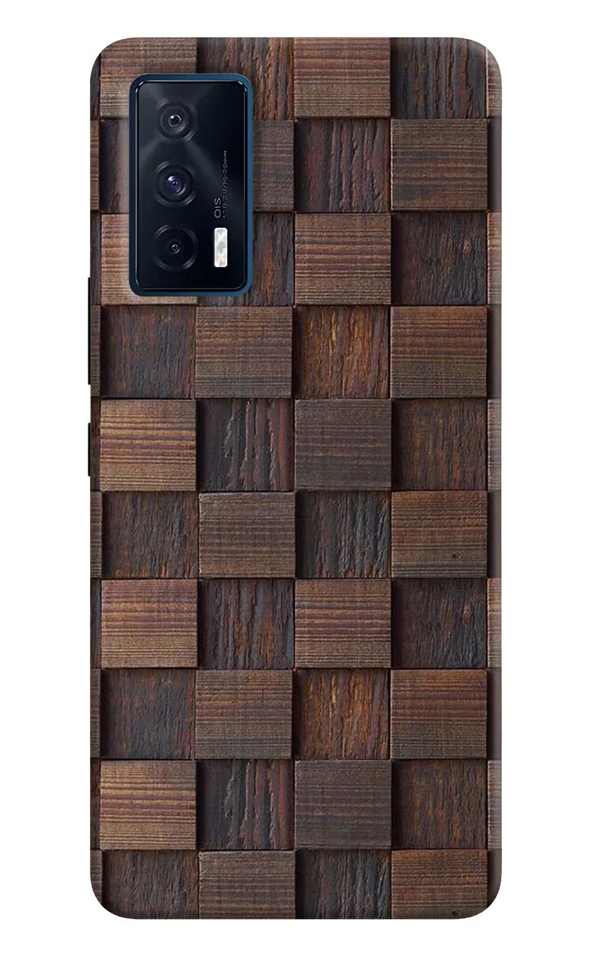 Wooden Cube Design iQOO 7 5G Back Cover