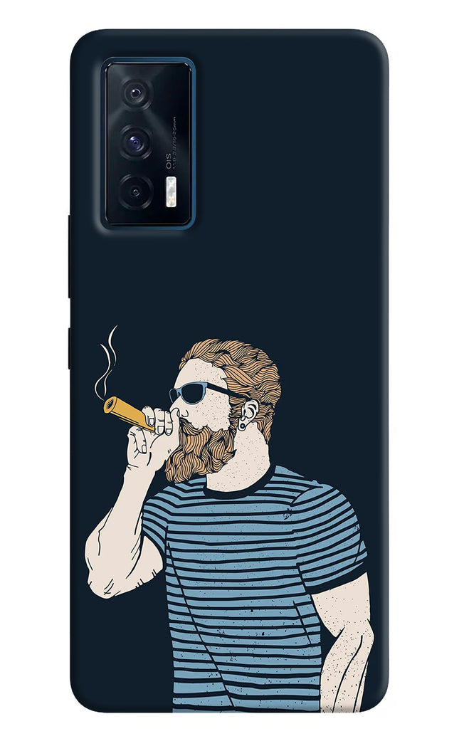 Smoking iQOO 7 5G Hard Case Back Cover by Casekaro