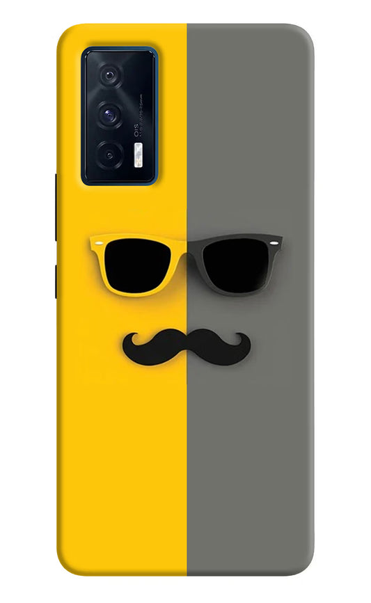 Sunglasses with Mustache iQOO 7 5G Back Cover