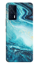 Blue Glitter Marble iQOO 7 5G Back Cover