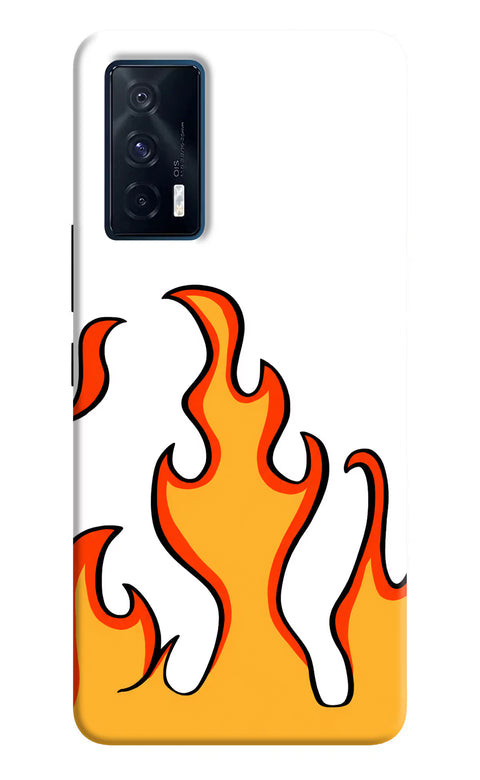 Fired Up – White iQOO 7 5G Back Cover