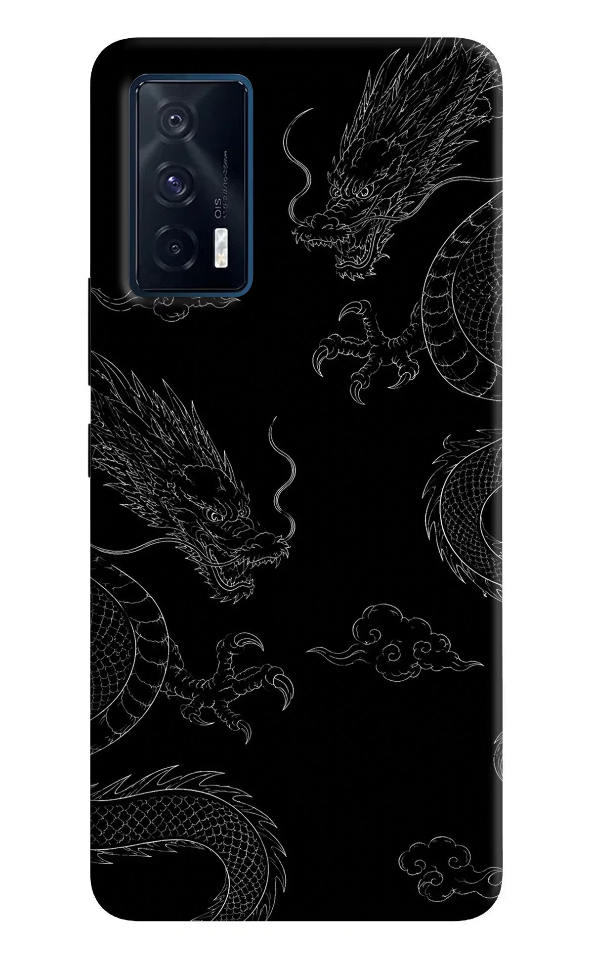 Twin Dragons iQOO 7 5G Hard Case Back Cover by Casekaro