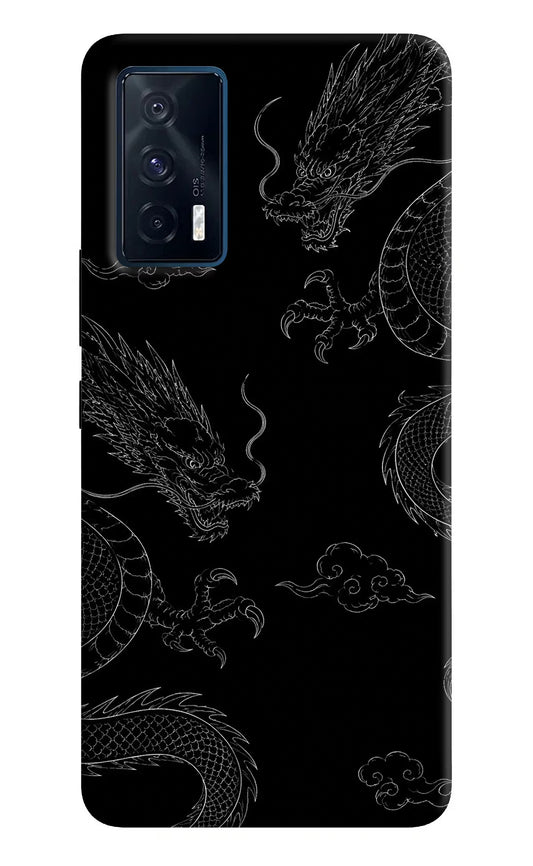 Twin Dragons iQOO 7 5G Hard Case Back Cover by Casekaro