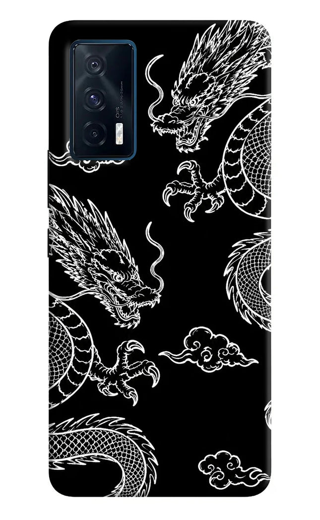 Twin Dragons iQOO 7 5G Hard Case Back Cover by Casekaro