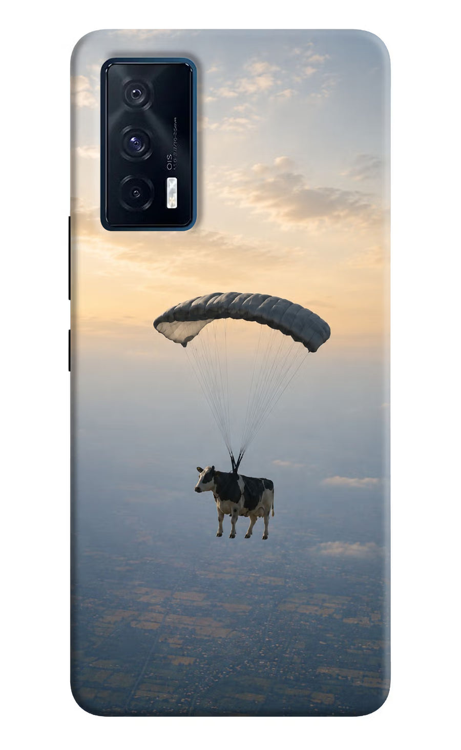 Skydiving Cow iQOO 7 5G Back Cover, Hard case