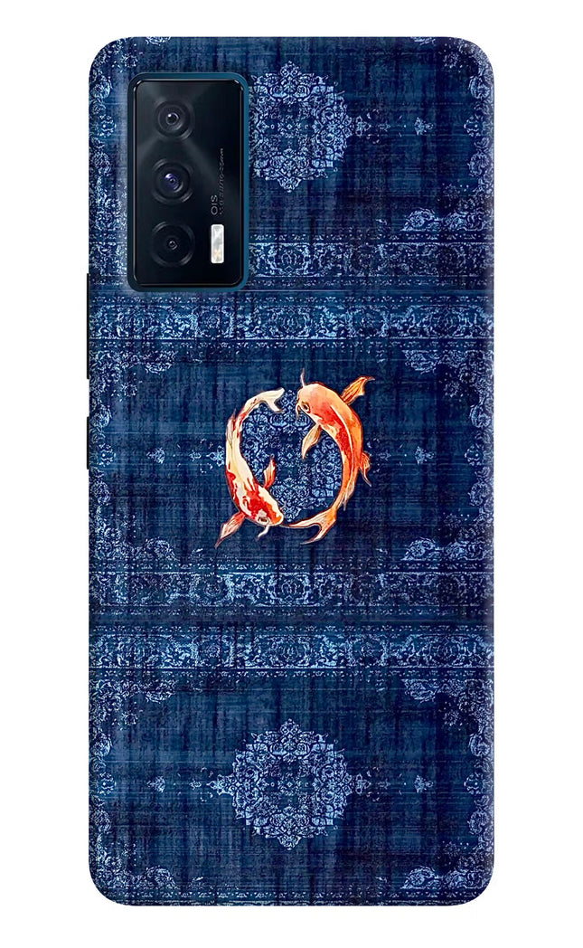 Koi Blue iQOO 7 5G Hard Case Back Cover by Casekaro