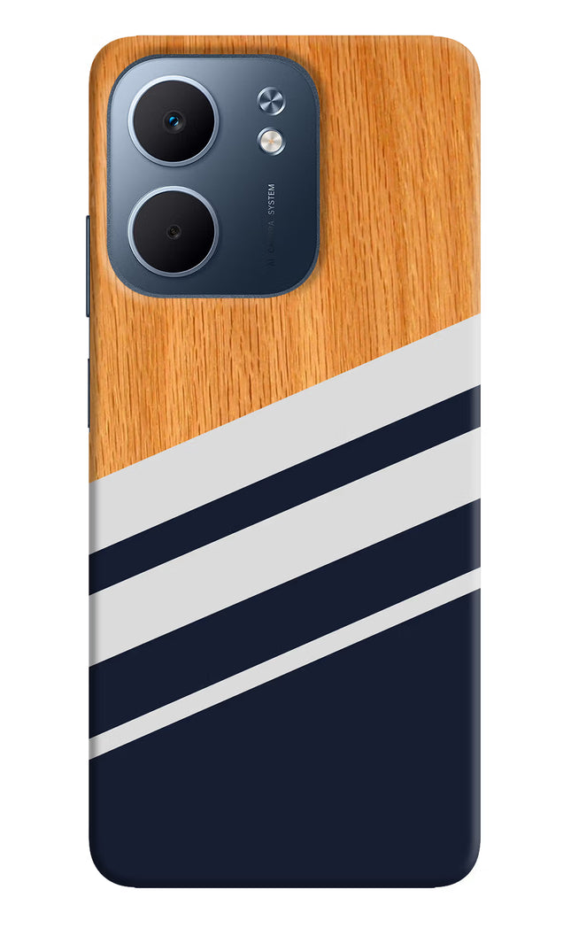 Blue and white wooden Oppo A5x 5G Hard Case Back Cover by Casekaro