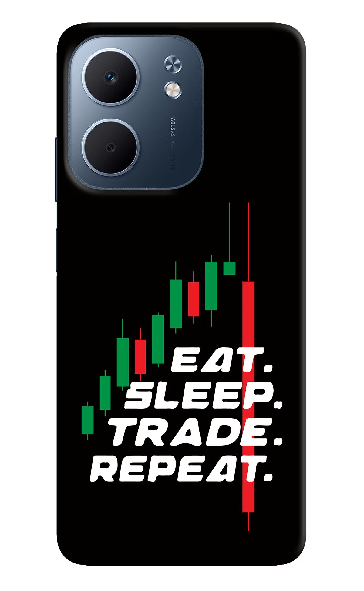 Eat Sleep Trade Repeat Oppo A5x 5G Hard Case Back Cover by Casekaro