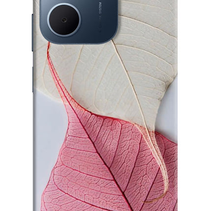 White Pink Leaf Oppo A5x 5G Hard Case Back Cover by Casekaro