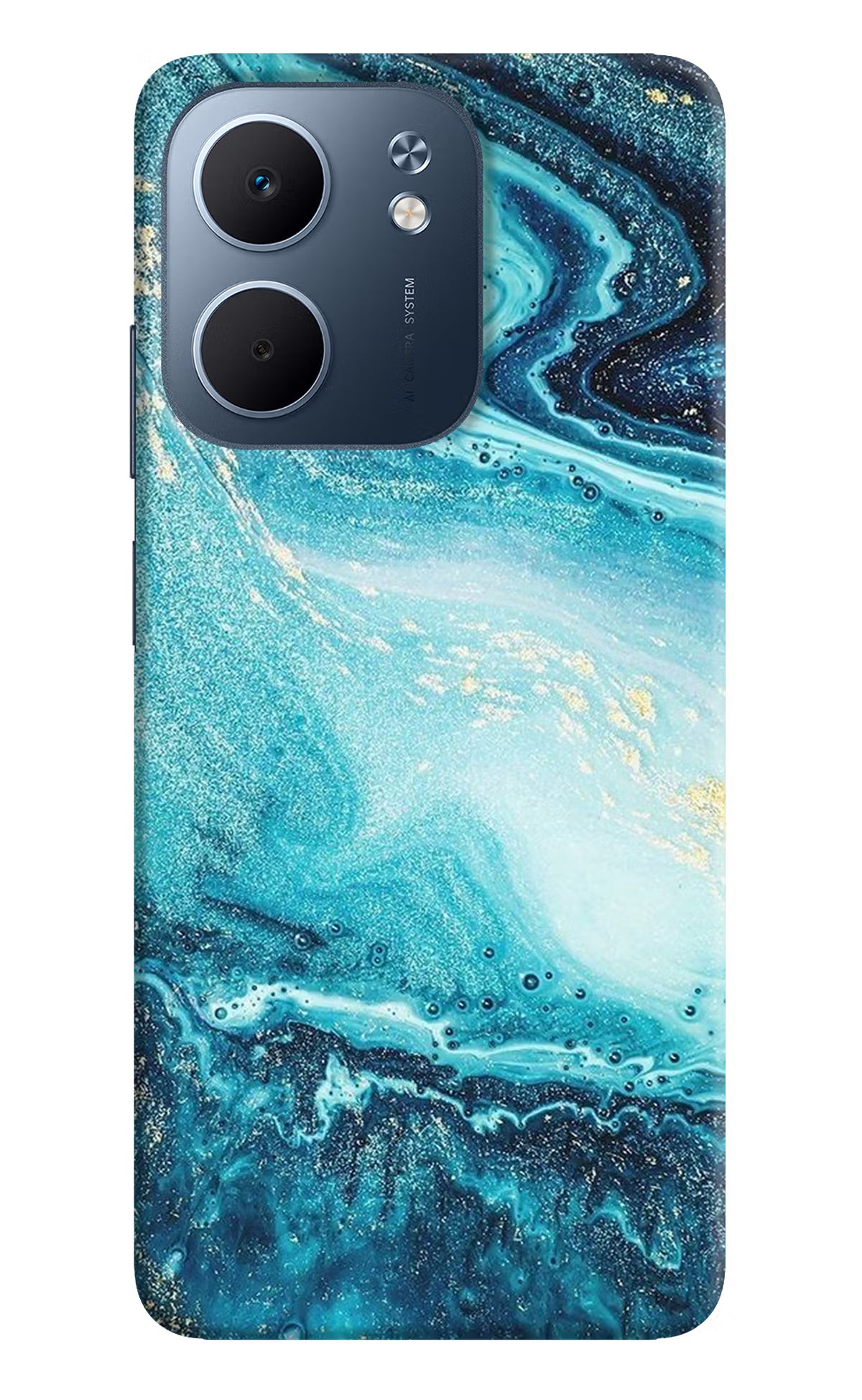 Blue Glitter Marble Oppo A5x 5G Hard Case Back Cover by Casekaro