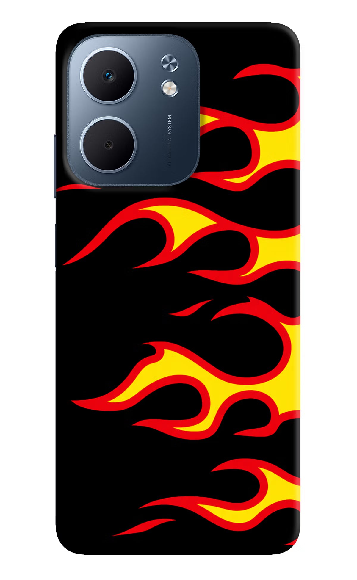 Side Sweep Flames Oppo A5x 5G Hard Case Back Cover by Casekaro