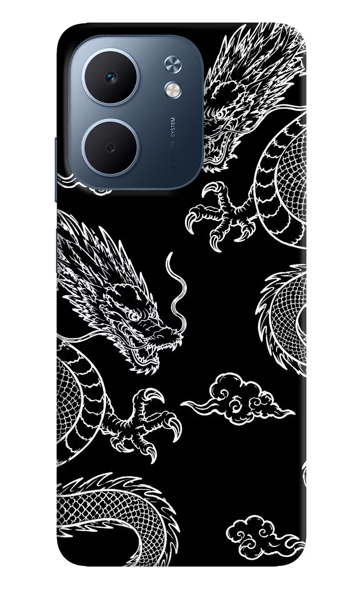 Twin Dragons Oppo A5x 5G Hard Case Back Cover by Casekaro