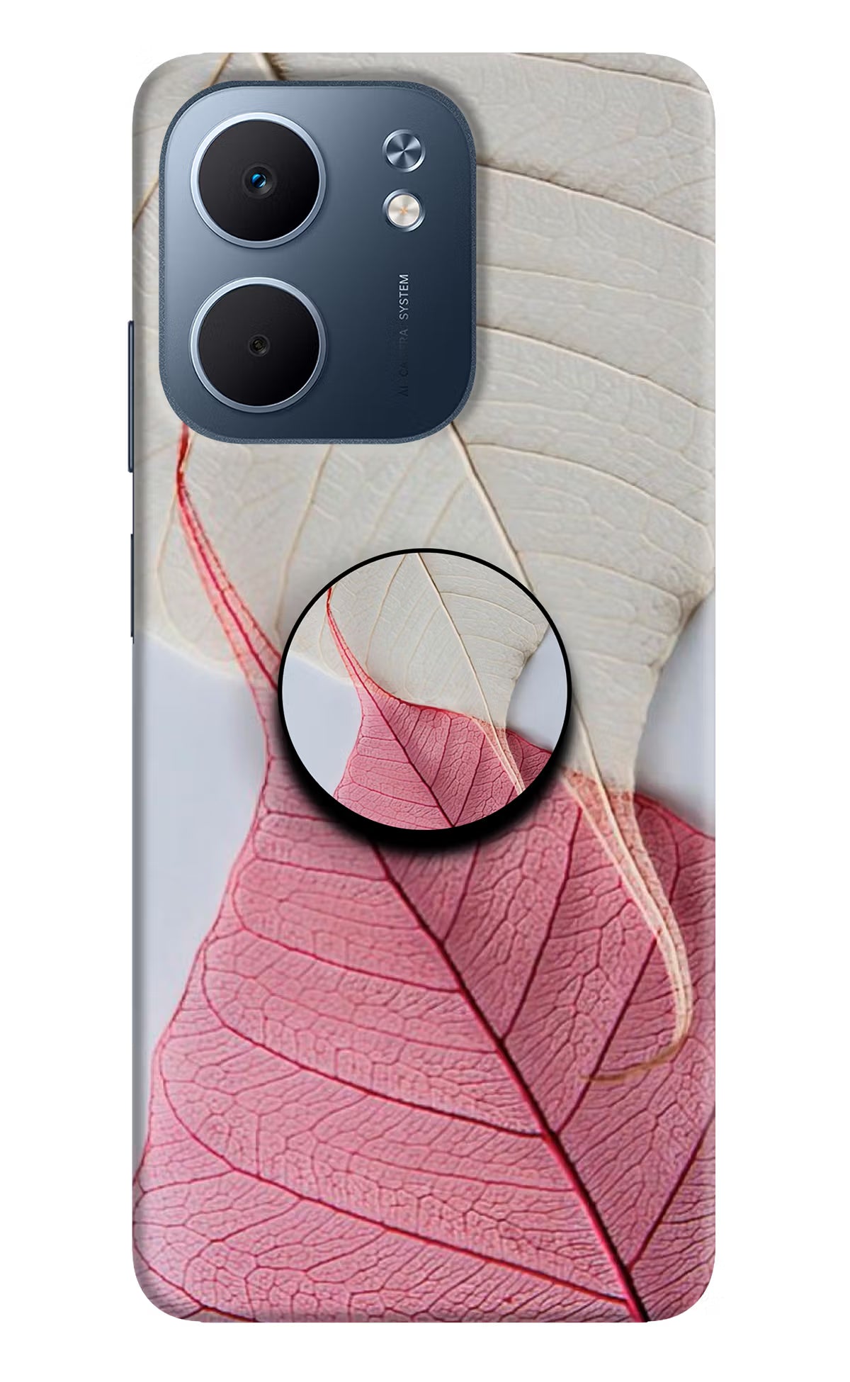 White Pink Leaf Oppo A5x 5G Pop Case by Casekaro
