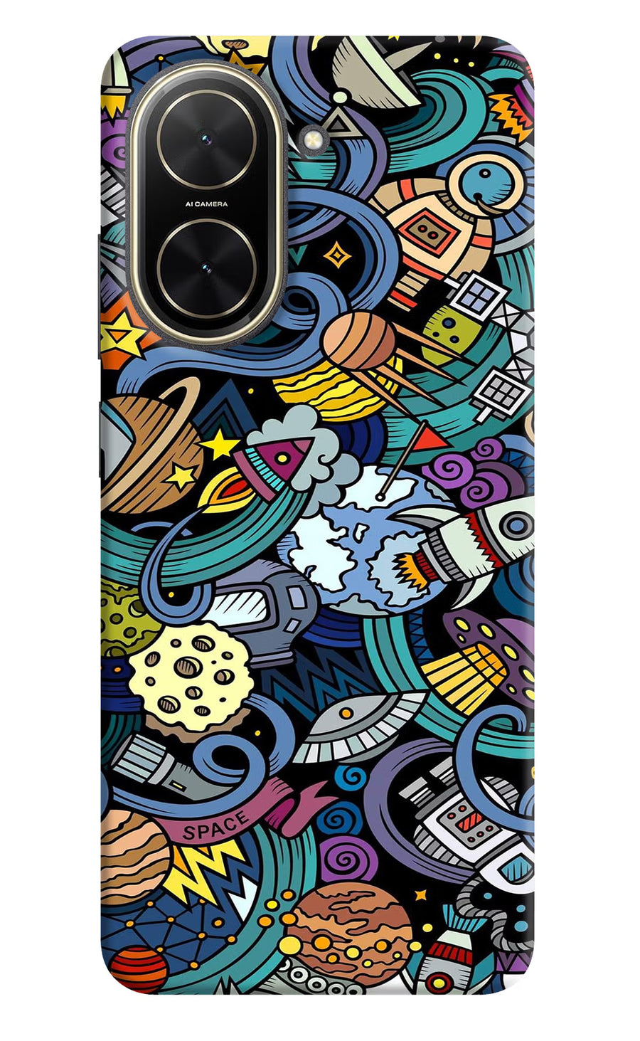 Space Abstract Poco C71 Back Cover, Hard case