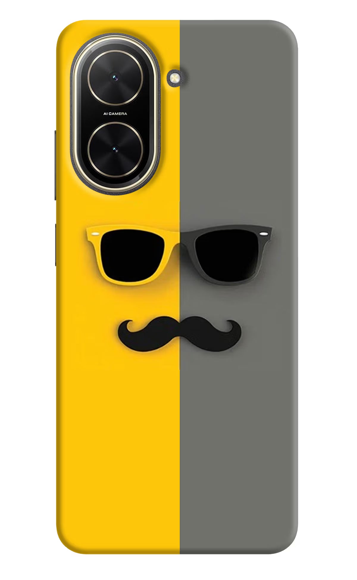 Sunglasses with Mustache Poco C71 Back Cover