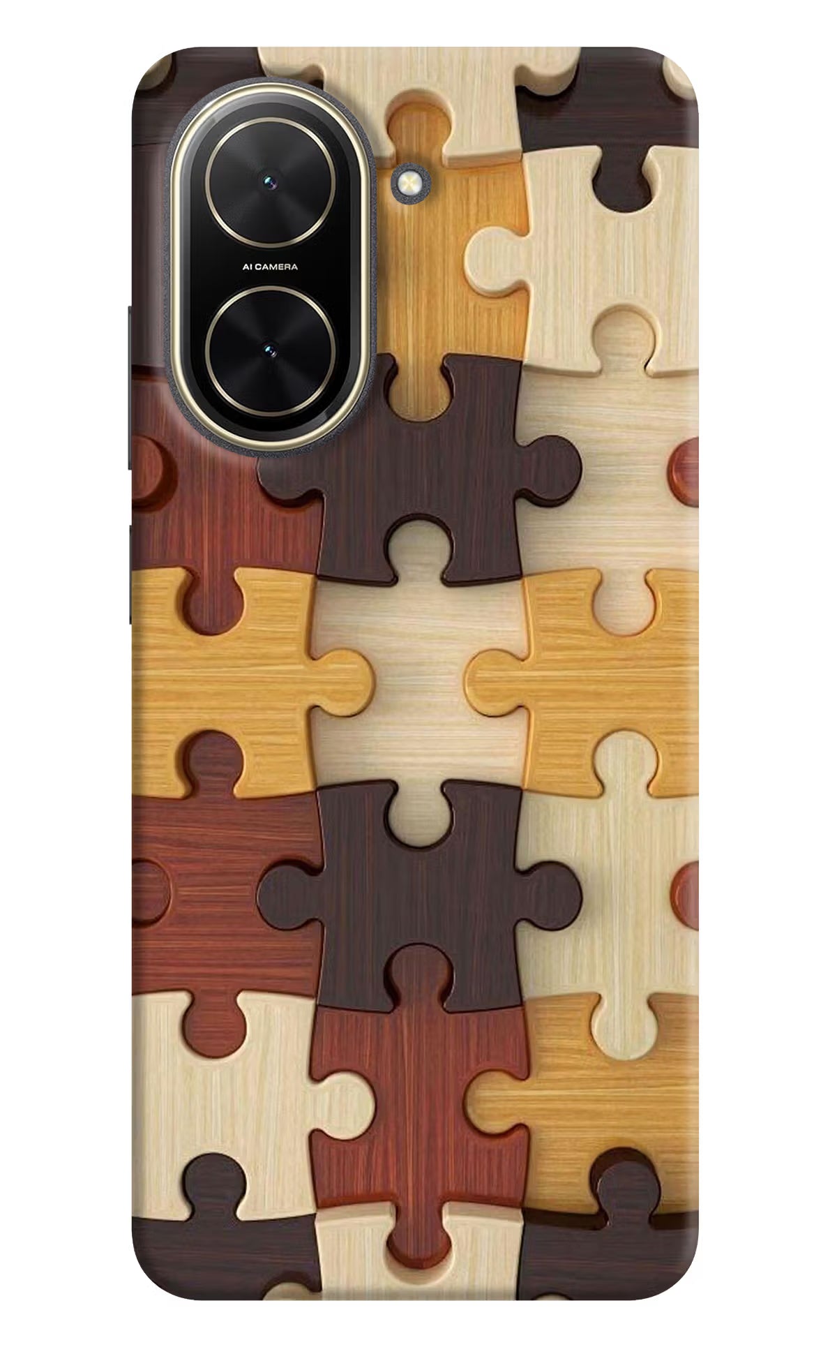 Wooden Puzzle Poco C71 Back Cover