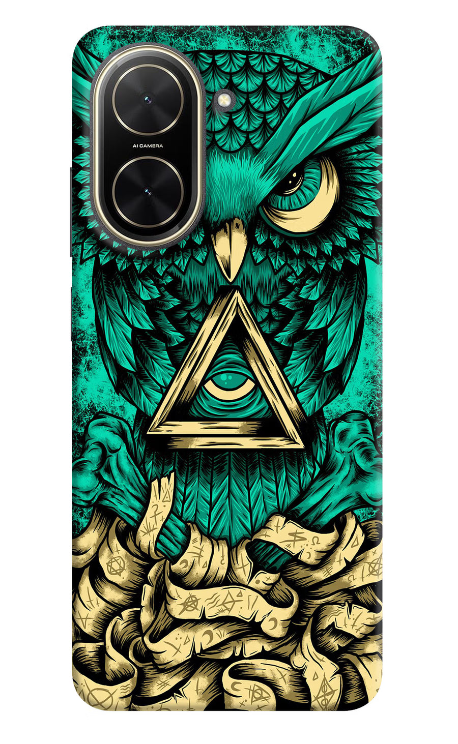 Green Owl Poco C71 Back Cover, Hard case