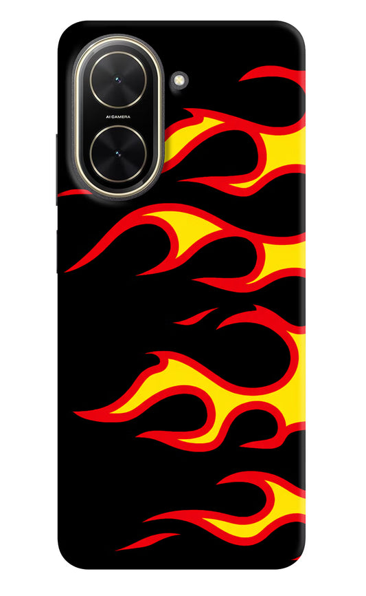 Side Sweep Flames Poco C71 Hard Case Back Cover by Casekaro