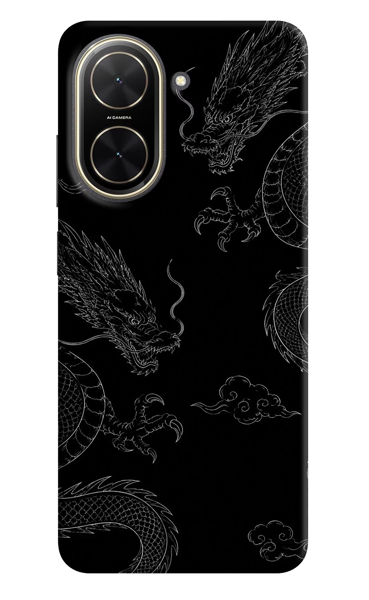 Twin Dragons Poco C71 Hard Case Back Cover by Casekaro