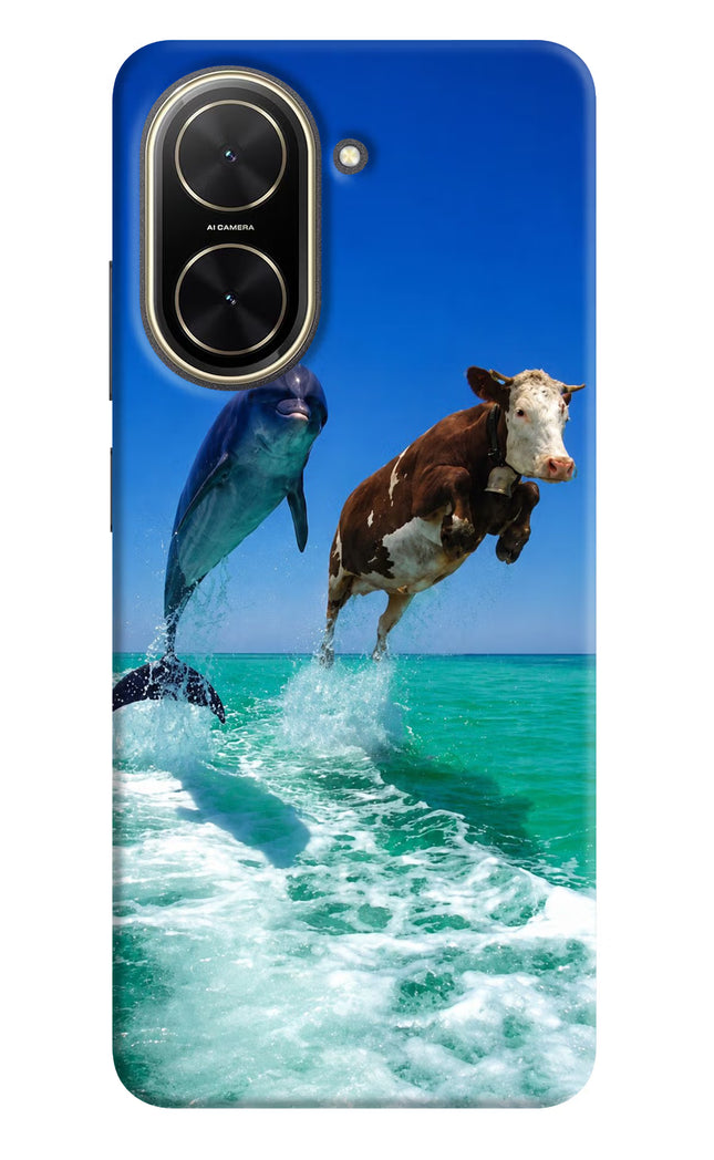 Dolphin vs Cow Poco C71 Hard Case Back Cover by Casekaro