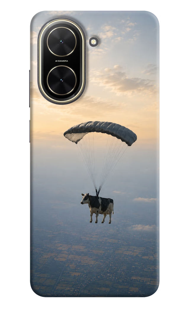 Skydiving Cow Poco C71 Hard Case Back Cover by Casekaro