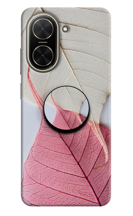 White Pink Leaf Poco C71 Pop Case