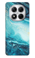Blue Glitter Marble Poco X7 5G Hard Case Back Cover by Casekaro