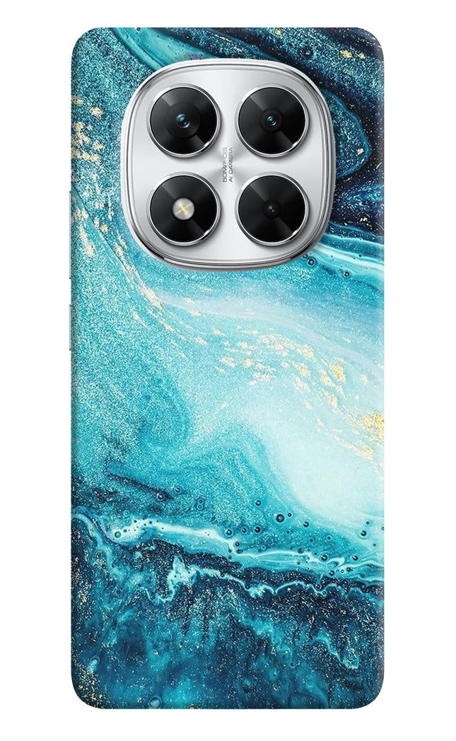 Blue Glitter Marble Poco X7 5G Hard Case Back Cover by Casekaro