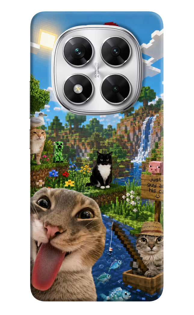 Minecraft Cat Chaos Poco X7 5G Hard Case Back Cover by Casekaro