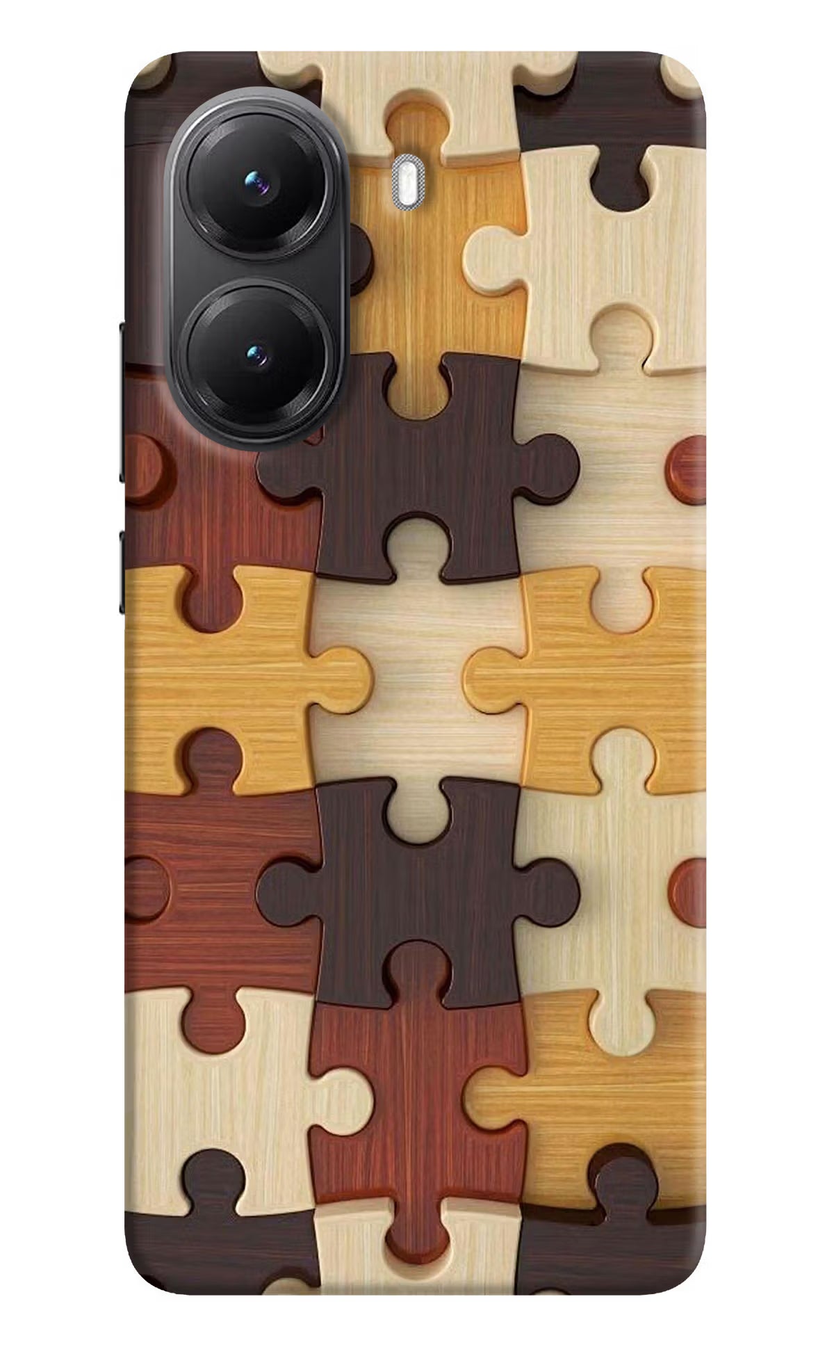 Wooden Puzzle Poco X7 Pro 5G Back Cover