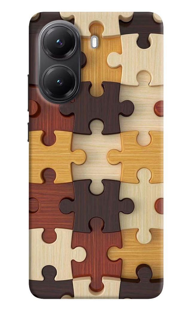Wooden Puzzle Poco X7 Pro 5G Back Cover