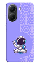 Cute Astronaut Chilling Poco X7 Pro 5G Hard Case Back Cover by Casekaro