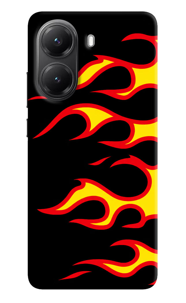 Side Sweep Flames Poco X7 Pro 5G Hard Case Back Cover by Casekaro