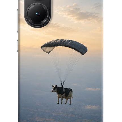 Skydiving Cow Poco X7 Pro 5G Hard Case Back Cover by Casekaro
