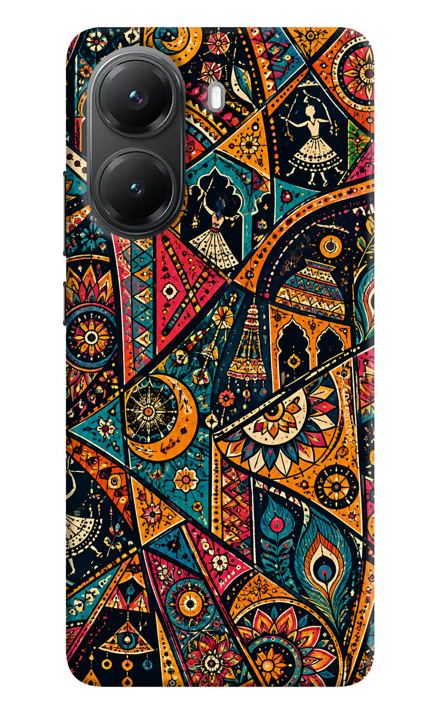 Folk Print Poco X7 Pro 5G Back Cover, Hard case