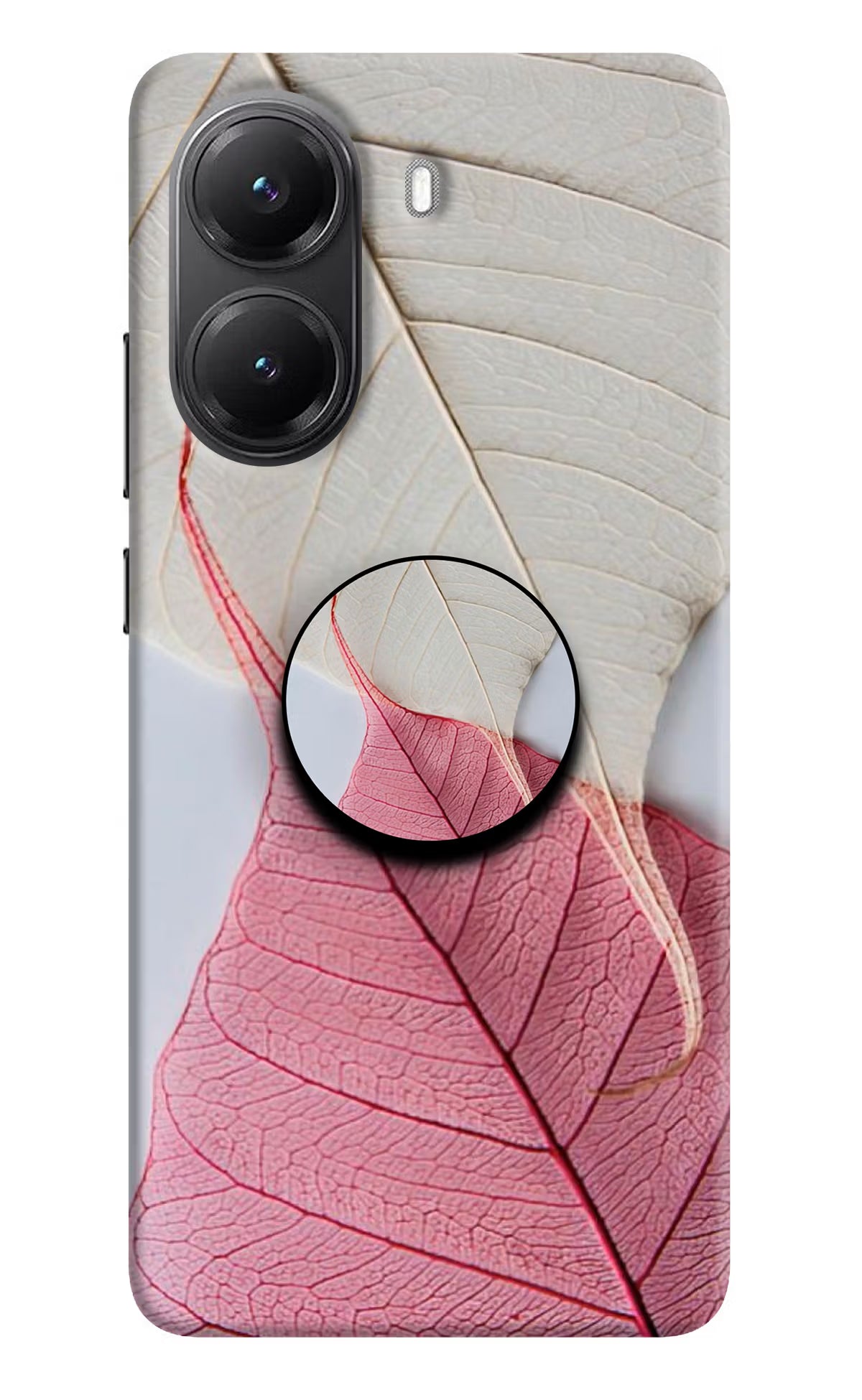 White Pink Leaf Poco X7 Pro 5G Pop Case