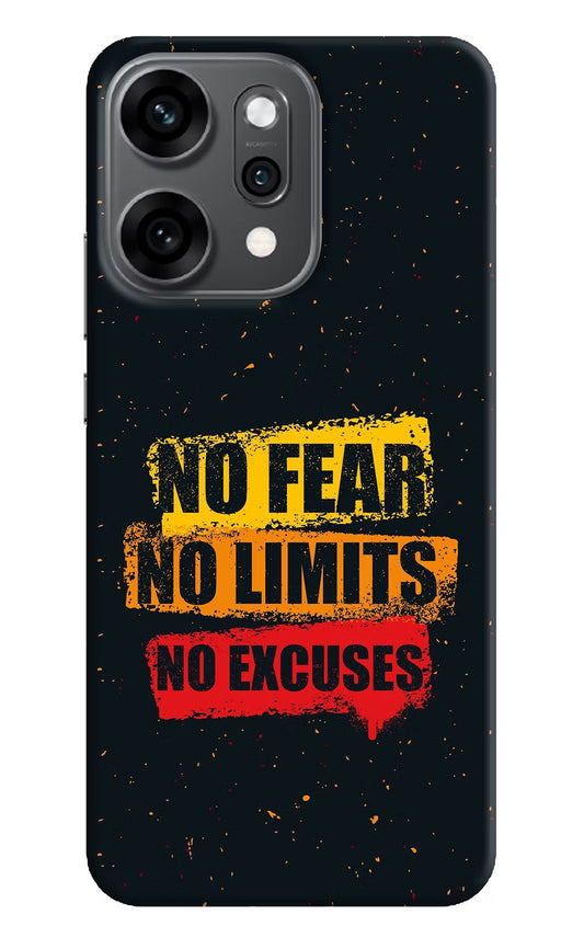 No Fear No Limits No Excuse Oppo Reno14 Pro 5G Back Cover