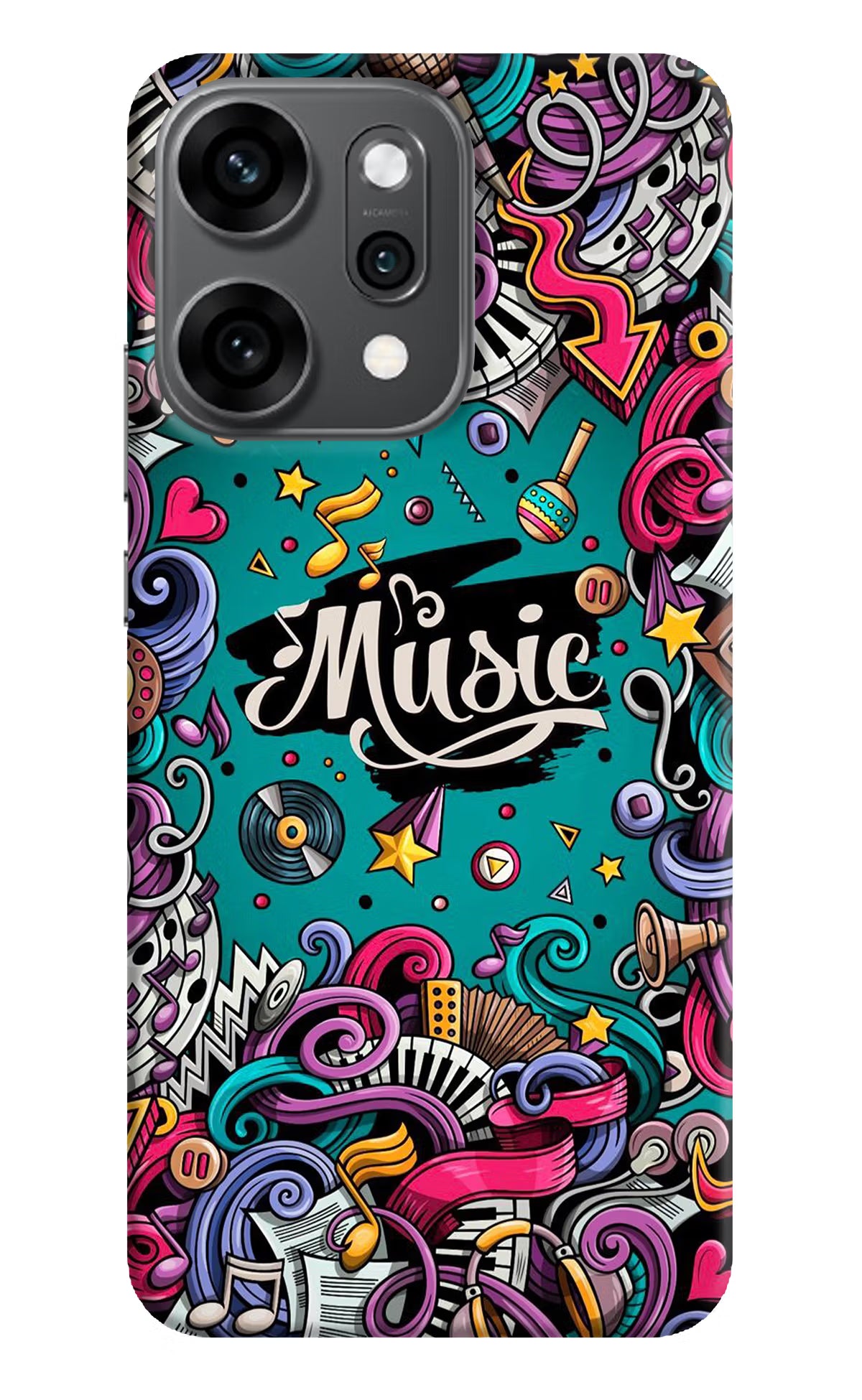 Music Graffiti Oppo Reno14 Pro 5G Back Cover
