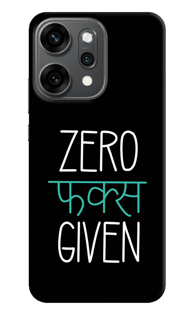 Zero Fucks Given Oppo Reno14 Pro 5G Hard Case Back Cover by Casekaro