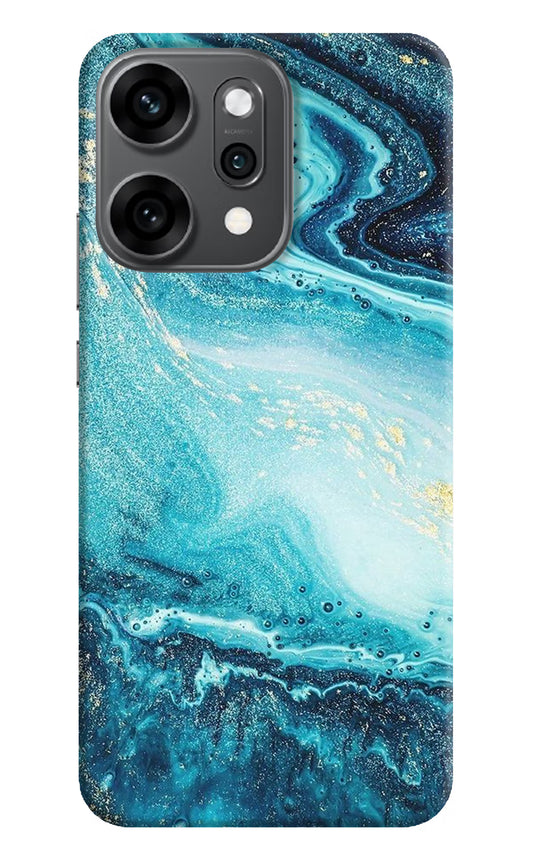 Blue Glitter Marble Oppo Reno14 Pro 5G Back Cover