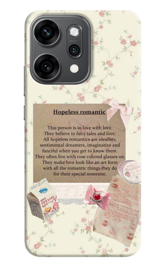 Hopeless Romantic Oppo Reno14 Pro 5G Back Cover