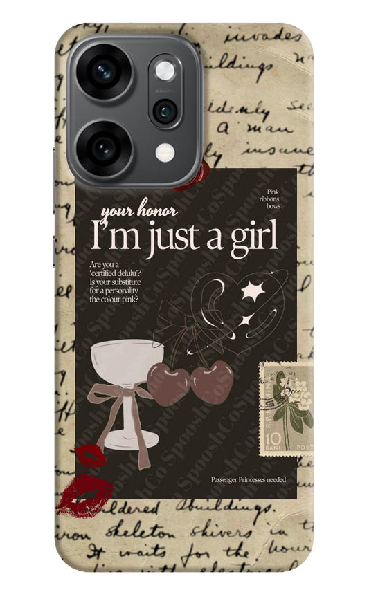 I am just a girl Oppo Reno14 Pro 5G Back Cover