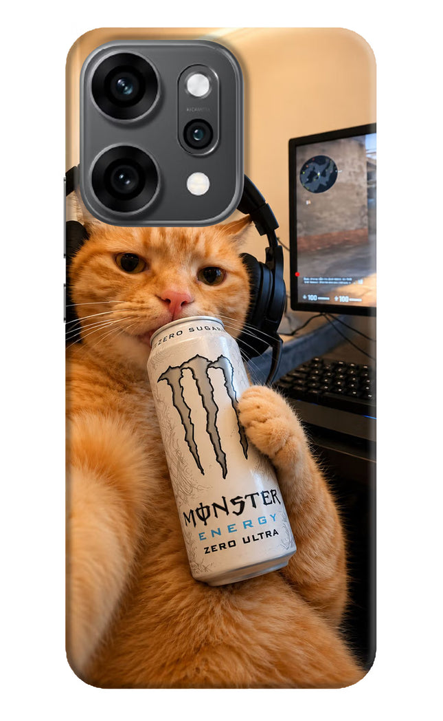 Gamer Cat Energy Oppo Reno14 Pro 5G Hard Case Back Cover by Casekaro